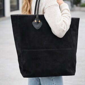 Gucci Black Suede Tote Bag